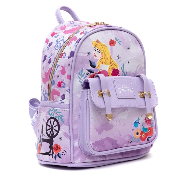 Disney Princess Aurora Sleeping Beauty Enchanted  Spinning Wheel Mini Backpack - Picture 2 of 4